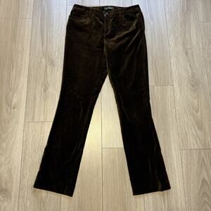 Ralph Lauren Womens Stretch Straight Leg Casual Preppy Corduroy Pants Brown 6
